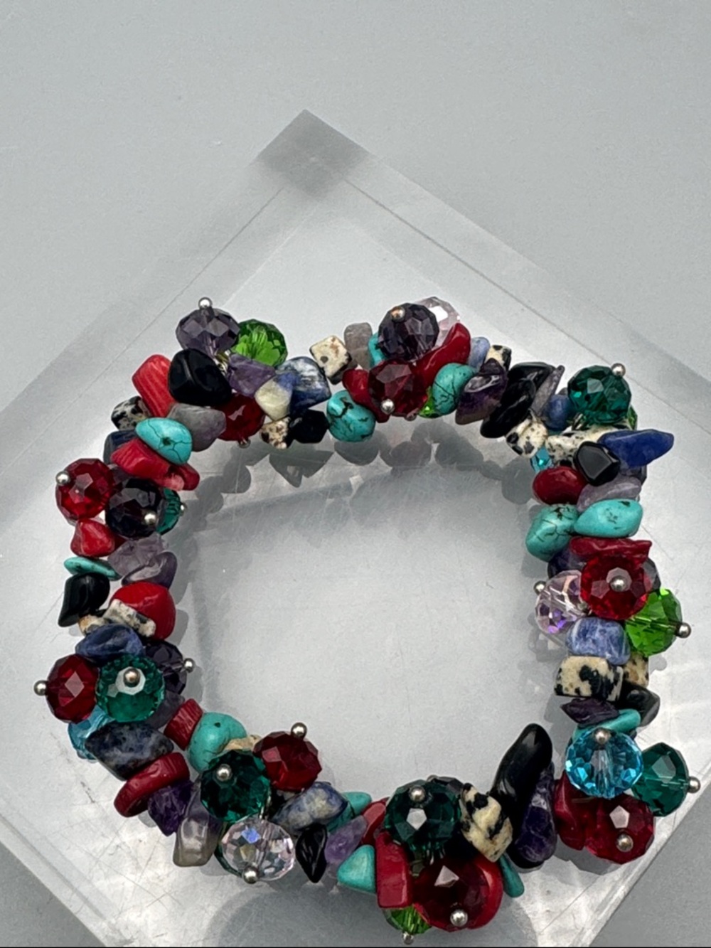 Multi-Color Beaded Statement Bracelet - Picture 2 of 5